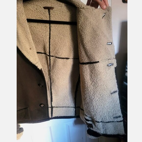RARE Seraphin (Hermes Maker) Shearling Sheepskin Motorcycle Jacket Coat Mouton M - Picture 11 of 16